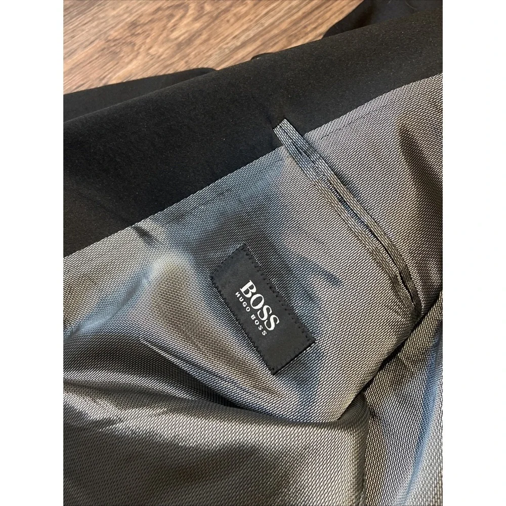 HUGO BOSS Men's Tuxedo Suit Color Black 48L Black 100% Virgin Wool